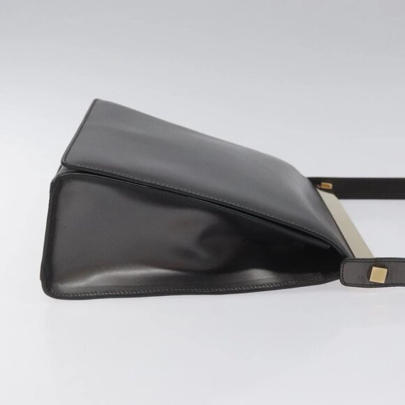 GUCCI Shoulder Bag Leather Gray Gold Auth JB010V - Picture 4 of 15